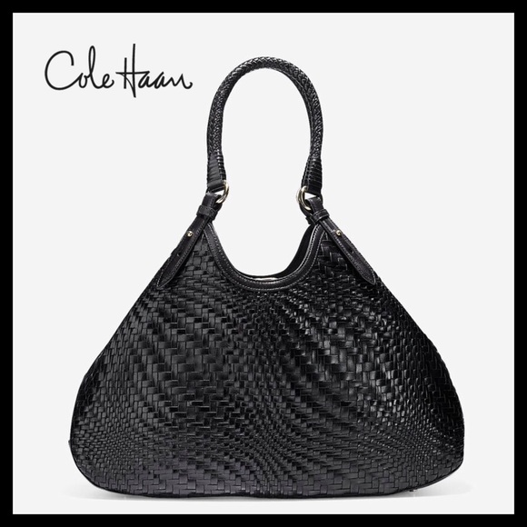 Cole Haan Handbags - Cole Haan Genevieve Woven Triangle Leather Tote